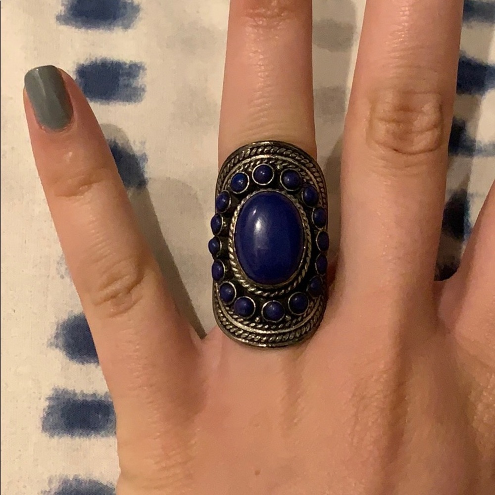 Western blue stone ring